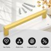 imageProbrico 10 Pack Square Kitchen Cabinet Handles Matte Black 334 Inch96mm Hole Center Drawer Pulls Stainless Steel Modern Cabinet HardwareGold