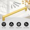 imageProbrico 10 Pack Square Kitchen Cabinet Handles Matte Black 334 Inch96mm Hole Center Drawer Pulls Stainless Steel Modern Cabinet HardwareGold