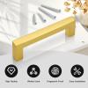 imageProbrico 10 Pack Square Kitchen Cabinet Handles Matte Black 334 Inch96mm Hole Center Drawer Pulls Stainless Steel Modern Cabinet HardwareGold