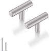 imageProbrico 30 Pack Cabinet Knobs 2quot Overall Length Solid Stainless Steel Brushed Nickel Kitchen Cabinet Pulls Hardware Bedroom Drawer Dresser Handles Cupboard PullsBrushed Nickel