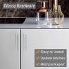imageProbrico 30 Pack Cabinet Knobs 2quot Overall Length Solid Stainless Steel Brushed Nickel Kitchen Cabinet Pulls Hardware Bedroom Drawer Dresser Handles Cupboard PullsBrushed Nickel