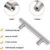 imageProbrico 30 Pack Cabinet Knobs 2quot Overall Length Solid Stainless Steel Brushed Nickel Kitchen Cabinet Pulls Hardware Bedroom Drawer Dresser Handles Cupboard PullsBrushed Nickel
