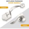 imageProbrico Black Heavy Duty Front Entry Handleset Passage Lock Grip Handle with Wave Lever Keyless Door Locks Interior and Exterior Entrance Door Handle with Reversible Handed Lever1PackSatin Nickel
