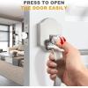 imageProbrico Black Heavy Duty Front Entry Handleset Passage Lock Grip Handle with Wave Lever Keyless Door Locks Interior and Exterior Entrance Door Handle with Reversible Handed Lever1PackSatin Nickel