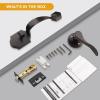 imageProbrico Black Heavy Duty Front Entry Handleset Passage Lock Grip Handle with Wave Lever Keyless Door Locks Interior and Exterior Entrance Door Handle with Reversible Handed Lever1PackOil Rubbed Bronze