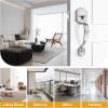 imageProbrico Black Heavy Duty Front Entry Handleset Passage Lock Grip Handle with Wave Lever Keyless Door Locks Interior and Exterior Entrance Door Handle with Reversible Handed Lever1PackSatin Nickel