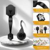 imageProbrico Black Heavy Duty Front Entry Handleset Passage Lock Grip Handle with Wave Lever Keyless Door Locks Interior and Exterior Entrance Door Handle with Reversible Handed Lever1PackBlack
