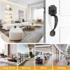 imageProbrico Black Heavy Duty Front Entry Handleset Passage Lock Grip Handle with Wave Lever Keyless Door Locks Interior and Exterior Entrance Door Handle with Reversible Handed Lever1PackOil Rubbed Bronze