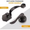imageProbrico Black Heavy Duty Front Entry Handleset Passage Lock Grip Handle with Wave Lever Keyless Door Locks Interior and Exterior Entrance Door Handle with Reversible Handed Lever1PackOil Rubbed Bronze
