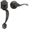 imageProbrico Black Heavy Duty Front Entry Handleset Passage Lock Grip Handle with Wave Lever Keyless Door Locks Interior and Exterior Entrance Door Handle with Reversible Handed Lever1PackOil Rubbed Bronze