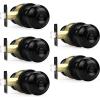 imageProbrico Black Door Knobs Interior Passage Door Knobs for Hallway Closet Matte Black Keyless Indoor Door Knob 6 Pack