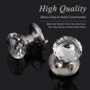 imageProbrico Diamond Crystal Glass Door Knobs Brushed Nickel Finish Round Privacy Door Knobs for Bed and Bath Heavy Duty Glass Interior Door Knobs with Round Rosette 3 PackBrushed Nickel