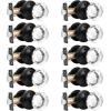 imageProbrico Diamond Crystal Glass Door Knobs Brushed Nickel Finish Round Privacy Door Knobs for Bed and Bath Heavy Duty Glass Interior Door Knobs with Round Rosette 3 PackBlack