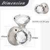 imageProbrico Diamond Crystal Glass Door Knobs Brushed Nickel Finish Round Privacy Door Knobs for Bed and Bath Heavy Duty Glass Interior Door Knobs with Round Rosette 3 PackBrushed Nickel