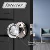 imageProbrico Diamond Crystal Glass Door Knobs Brushed Nickel Finish Round Privacy Door Knobs for Bed and Bath Heavy Duty Glass Interior Door Knobs with Round Rosette 3 PackBrushed Nickel