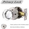 imageProbrico Diamond Crystal Glass Door Knobs Brushed Nickel Finish Round Privacy Door Knobs for Bed and Bath Heavy Duty Glass Interior Door Knobs with Round Rosette 3 PackBrushed Nickel