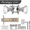 imageProbrico Diamond Crystal Glass Door Knobs Brushed Nickel Finish Round Privacy Door Knobs for Bed and Bath Heavy Duty Glass Interior Door Knobs with Round Rosette 3 PackBrushed Nickel