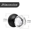 imageProbrico Diamond Crystal Style Half Dummy Door Knobs Faceted Glass Konb with Matte Black Round Rosette Individual Inactive French Door Knobs 5 PackBlack