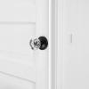 imageProbrico Diamond Crystal Style Half Dummy Door Knobs Faceted Glass Konb with Matte Black Round Rosette Individual Inactive French Door Knobs 5 PackBlack
