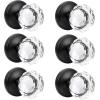 imageProbrico Diamond Crystal Style Half Dummy Door Knobs Faceted Glass Konb with Matte Black Round Rosette Individual Inactive French Door Knobs 5 PackBlack