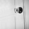 imageProbrico Diamond Crystal Style Half Dummy Door Knobs Faceted Glass Konb with Matte Black Round Rosette Individual Inactive French Door Knobs 5 PackBlack
