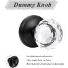 imageProbrico Diamond Crystal Style Half Dummy Door Knobs Faceted Glass Konb with Matte Black Round Rosette Individual Inactive French Door Knobs 5 PackBlack