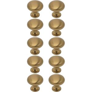 imageProbrico 10 Pack Cabinet Round Knobs in Brass FinishKitchen Cabinet Pulls Hardware1316 inch295mm Diameter Furniture Pull KnobsBrass