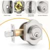 imageProbrico Satin Nickel Heavy Duty Front Entry HandlesetEntry Door Lockset with Deadbolt Single CylinderInterior and Exterior Entrance Passage LockGrip Handle with Wave Lever1SetSatin Nickel