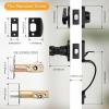 imageProbrico Satin Nickel Heavy Duty Front Entry HandlesetEntry Door Lockset with Deadbolt Single CylinderInterior and Exterior Entrance Passage LockGrip Handle with Wave Lever1SetBlack