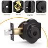 imageProbrico Satin Nickel Heavy Duty Front Entry HandlesetEntry Door Lockset with Deadbolt Single CylinderInterior and Exterior Entrance Passage LockGrip Handle with Wave Lever1SetOil Rubbed Bronze