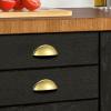 imageProbrico 10 Pack Brushed Nickel Cabinet Pulls Bin Cup Drawer Handles Cabinet Cup Handles 3 Inch Holes Drawer Handles and Knobs Kitchen Cabinet HardwareGold