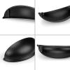 imageProbrico 10 Pack Brushed Nickel Cabinet Pulls Bin Cup Drawer Handles Cabinet Cup Handles 3 Inch Holes Drawer Handles and Knobs Kitchen Cabinet HardwareBlack