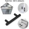 imageProbrico 15 Pack 212 Inch Hole to Hole Spacing Flat Black Modern Cabinet Hardware Drawer Handle Kitchen Cupboard T Bar Pull Dresser Knobs Sethole center 212