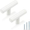 imageProbrico 50 Pack 3quot Hole Center Euro T Bar Kitchen Cabinet Pulls Stainless Steel Satin Nickel Furniture Dresser Drawer Handles 5 Inch Total LengthWhite