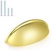 imageProbrico 10 Pack Brushed Nickel Cabinet Pulls Bin Cup Drawer Handles Cabinet Cup Handles 3 Inch Holes Drawer Handles and Knobs Kitchen Cabinet HardwareGold