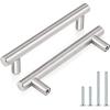 imageProbrico 100 Pack 3quot Hole Centers Euro T Bar Cabinet Pulls Satin Nickel Kitchen Cabinet Hardware Stainless Steel Bathroom Bedroom Dresser Drawer Handles 5 Inch Total Length100 Pack