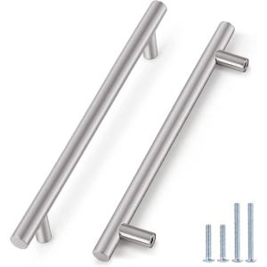 imageProbrico 100 Pack 3quot Hole Centers Euro T Bar Cabinet Pulls Satin Nickel Kitchen Cabinet Hardware Stainless Steel Bathroom Bedroom Dresser Drawer Handles 5 Inch Total Lengthhole center 10