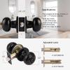 image:imageProbrico BathBed Door Knobs in Flat Black Finish Flat Ball Privacy Door Knobs Keyless Interior Locks for Bedroom Bathroom 3 Pack