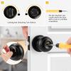image:imageProbrico BathBed Door Knobs in Flat Black Finish Flat Ball Privacy Door Knobs Keyless Interior Locks for Bedroom Bathroom 3 Pack
