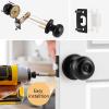 image:imageProbrico BathBed Door Knobs in Flat Black Finish Flat Ball Privacy Door Knobs Keyless Interior Locks for Bedroom Bathroom 3 Pack