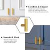 image:imageProbrico 5 Pack Single Hole Gold Cabinet Knobs Euro T Bar Cupboards Drawers Handles Brass Dresser Pulls 50mm2in Overall Length