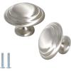 image:imageProbrico 25 Pack Cabinet Knobs and Handles Black Drawer Pulls Knobs for Dresser Closet Desk 113 Inch DiameterBrushed Nickel