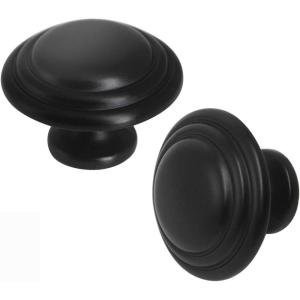 image:imageProbrico 25 Pack Cabinet Knobs and Handles Black Drawer Pulls Knobs for Dresser Closet Desk 113 Inch DiameterBlack