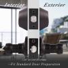 image:imageProbrico Front Door Handle Lever 3 Sets  Entry Door Lever and Double Cylinder Deadbolts Combo Pack in Oil Rubbed Bronze Finish Keyed Alike Lockset Exterior and Interior Contractor Pack Wave StyleOil Rubbed Bronze