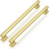 image:imageProbrico 10 Pack 5 Inch Matte Black Cabinet Handles HeavyDuty Drawer Pulls for Dresser Hardware CorrosionResistant Pulls for Cabinets and DrawersBrushed Gold