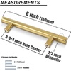 image:imageProbrico 10 Pack334 Hole Centers Kitchen Cabinet Pulls in Gold Euro Round T Bar Stainless Steel Kitchen Bathroom Cabinet Hardware Dresser Handles Drawer Pulls 6 Inch Total Lengthhole center 334