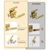image:imageProbrico Brushed Gold Privacy Door Handle Knurled Lever Heavy Duty Interior Door Handles for BedampBath Reversible for LeftRight Doors Keyless Door Lever with LockGold