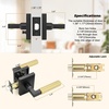 image:imageProbrico Brushed Gold Privacy Door Handle Knurled Lever Heavy Duty Interior Door Handles for BedampBath Reversible for LeftRight Doors Keyless Door Lever with LockMatte BlackGold