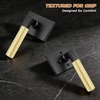 image:imageProbrico Brushed Gold Privacy Door Handle Knurled Lever Heavy Duty Interior Door Handles for BedampBath Reversible for LeftRight Doors Keyless Door Lever with LockMatte BlackGold