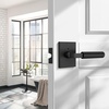 image:imageProbrico Brushed Gold Privacy Door Handle Knurled Lever Heavy Duty Interior Door Handles for BedampBath Reversible for LeftRight Doors Keyless Door Lever with LockMatte Black